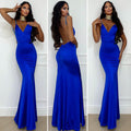 Abito sirena bretellina blu