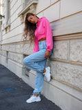 Jeans boy-friend con elastico