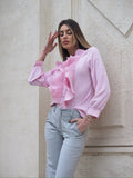Camicia rosa con Rouches