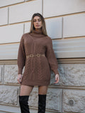 Abito in maglia choco con trecce