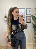 Pantalone grigio con polsino e cintura