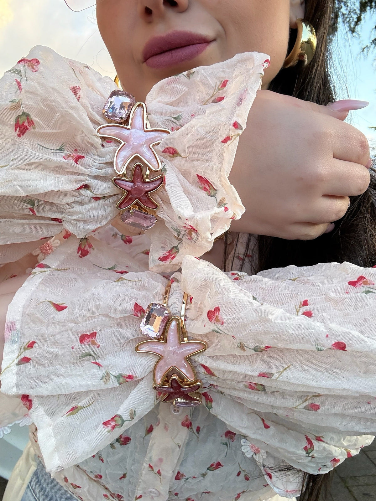 Bracciale con stelle rosa