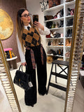 Pantalone in camoscio con cintura in vita