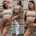 Short Camel con cintura