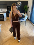 Completo gilet e pantalone choco