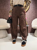 Pantalone ballon con cintura e tasche laterali