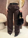 Pantalone in velluto con cintura