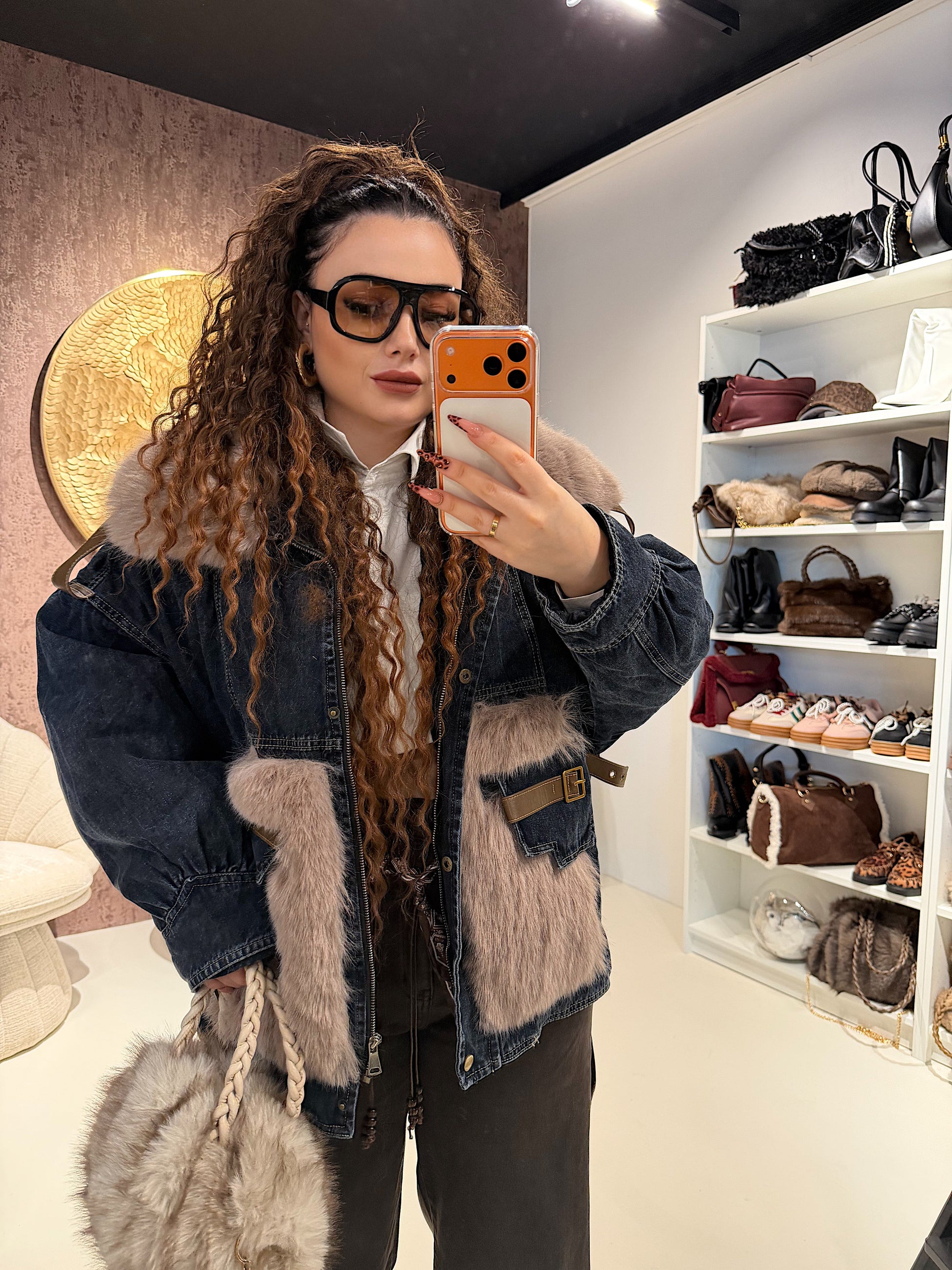 Giaccone Denim Luxury Fur