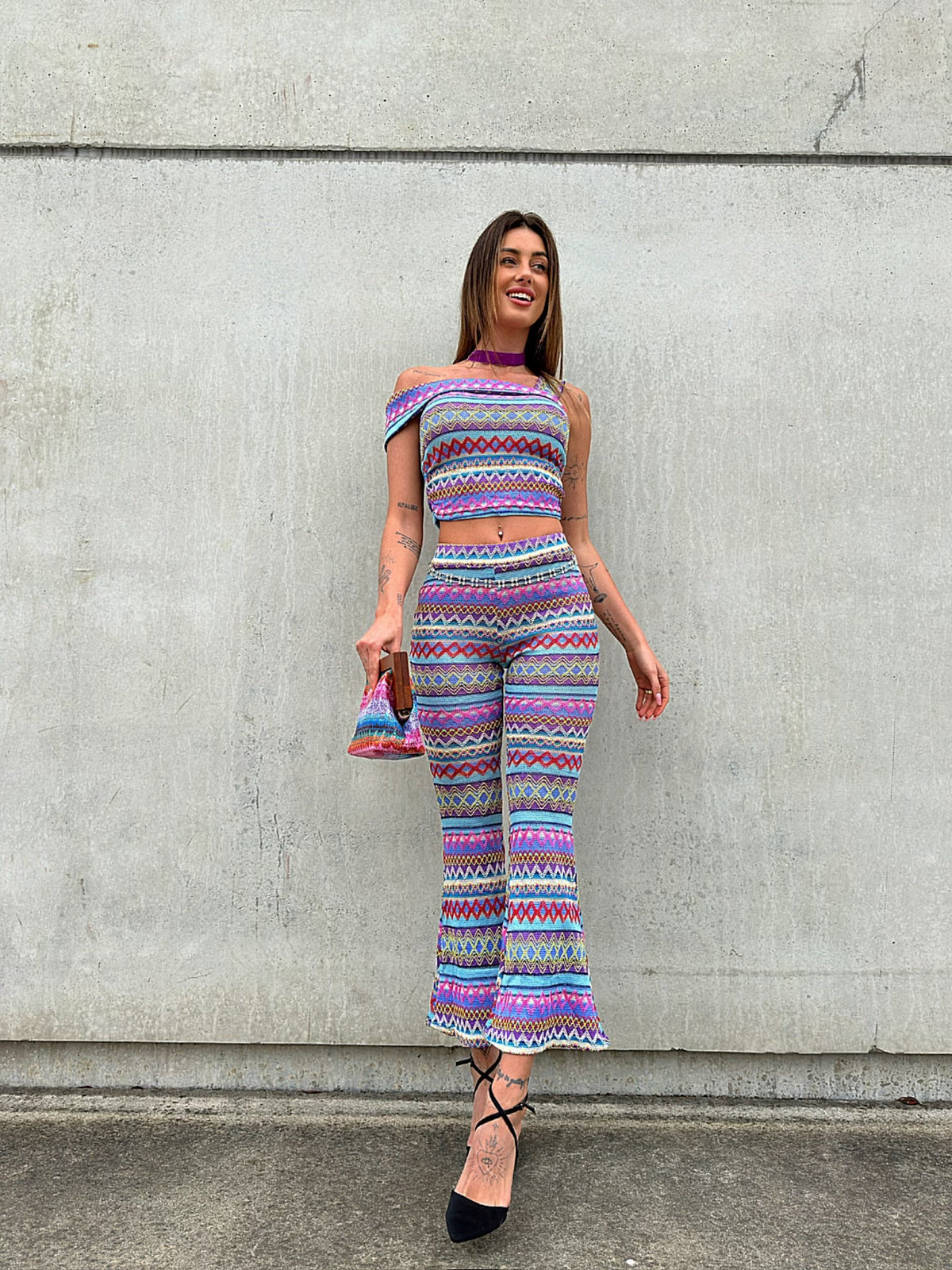 Pantalone crochet lilla