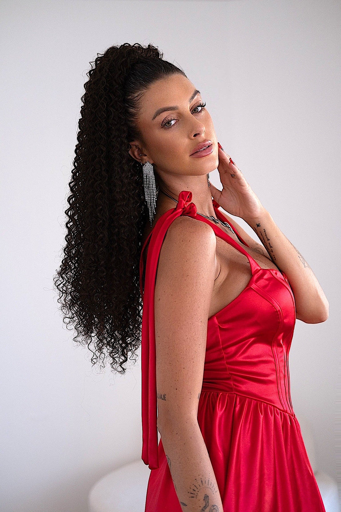 Coda #6 Riccio afro con coulisse castano naturale