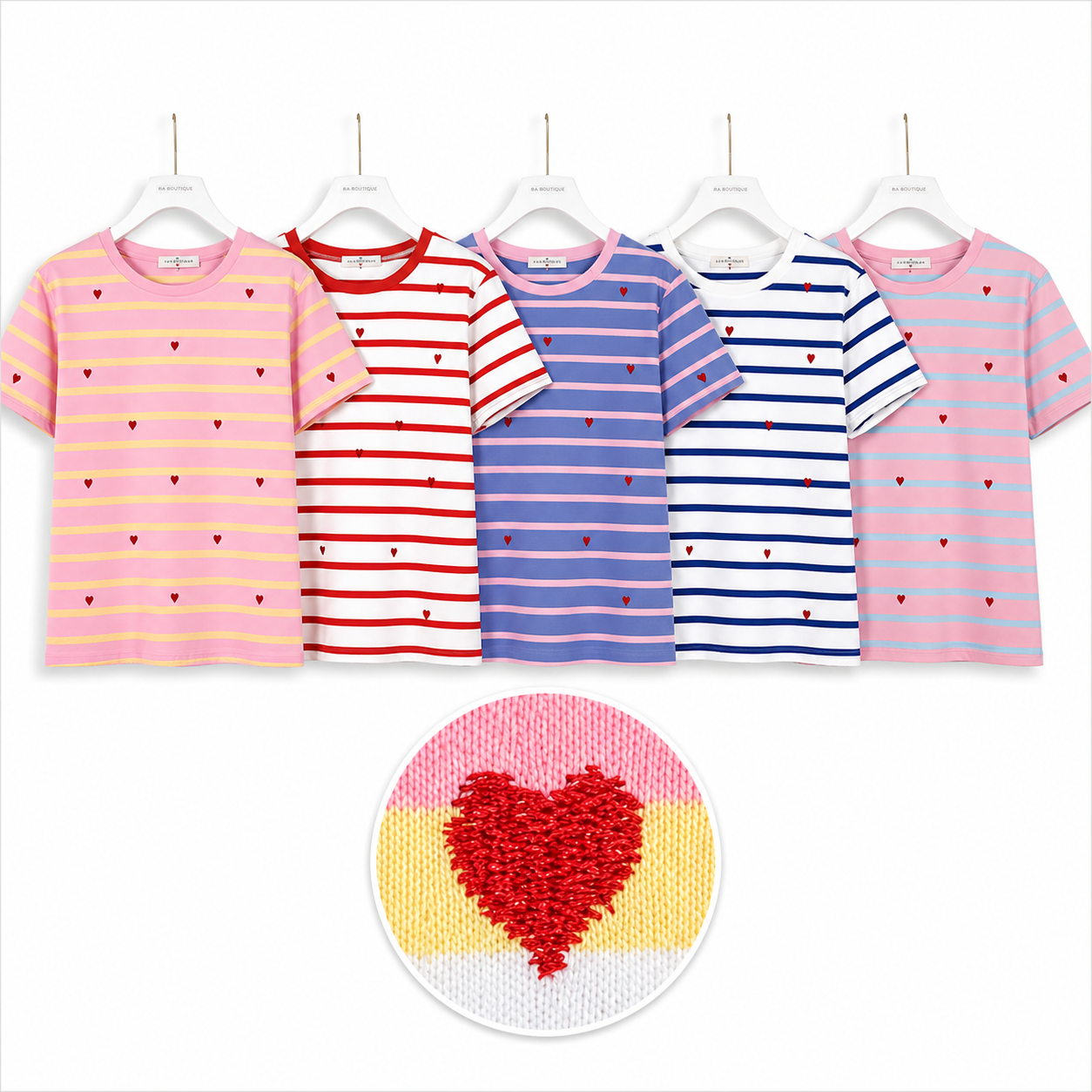 T-Shirt Cuoricini Candy Stripe