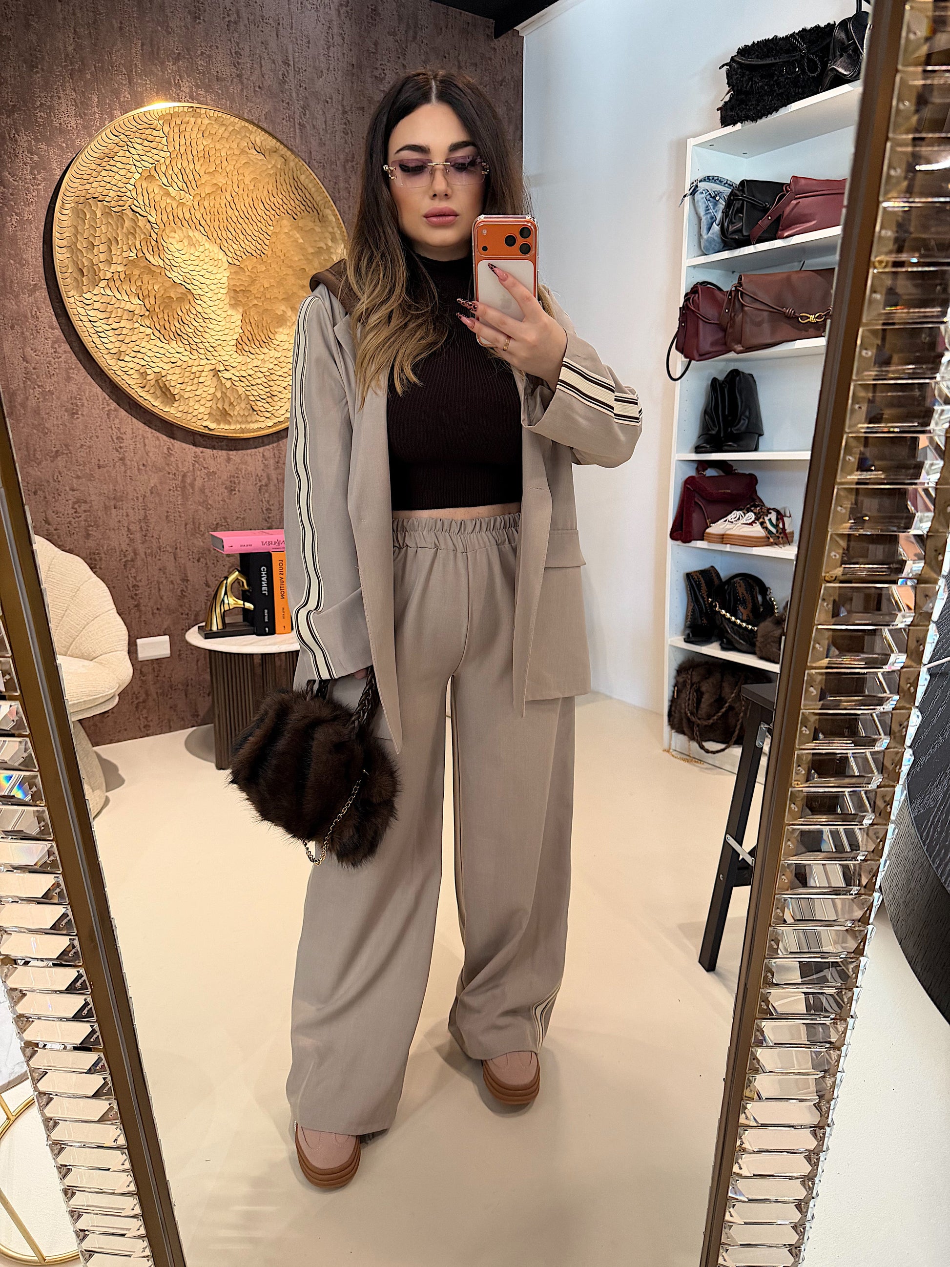 Completo Urban Chic con Cappuccio Marrone