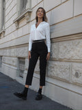 Pantalone vita alta nero