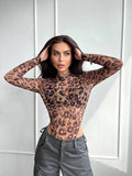 Body sgambato in velo animalier
