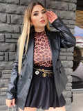 Blazer in ecopelle doppio petto