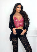 Completo giacca e pantalone in pizzo