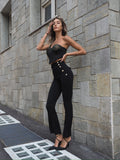 Pantaloni a vita alta con bottoni