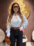 Camicia celeste con body integrato