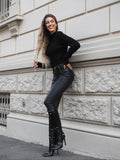 Maglione nero collo alto