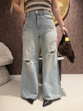 Jeans con catenina micropittura