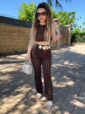 Completo crochet marrone