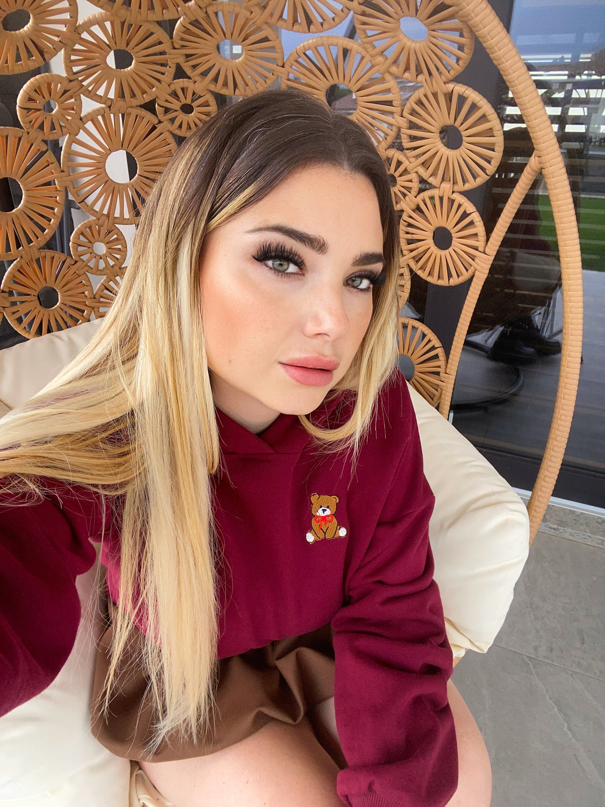Felpa Teddy bordeaux