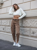 Pantalone cargo choco