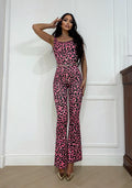 Tuta animalier fuxia push up