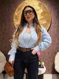 Camicia celeste con body integrato