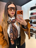 Foulard con dettaglio marrone