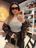 Camicia sfumatura marrone con canotta inclusa