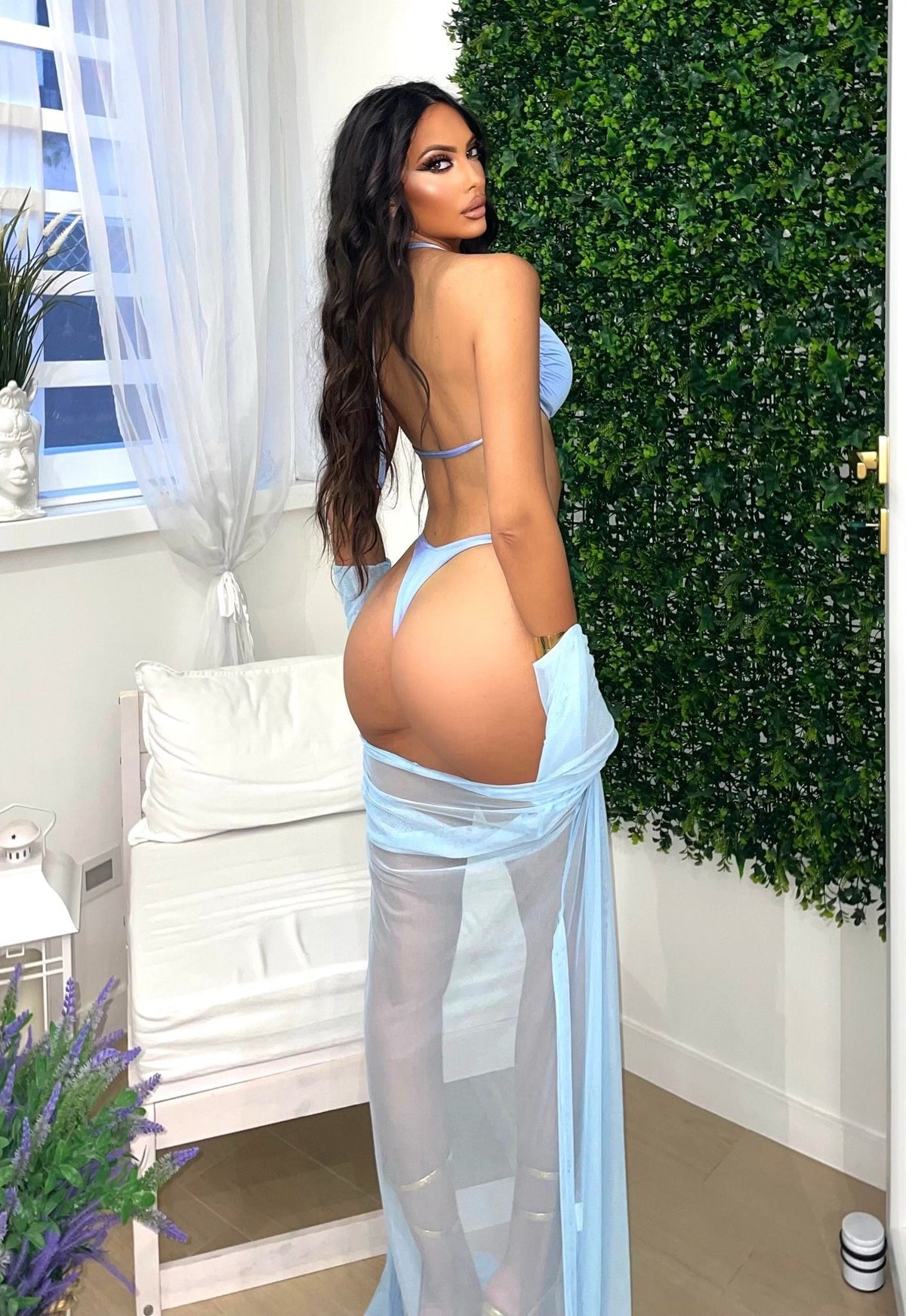 Bikini con cuore celeste