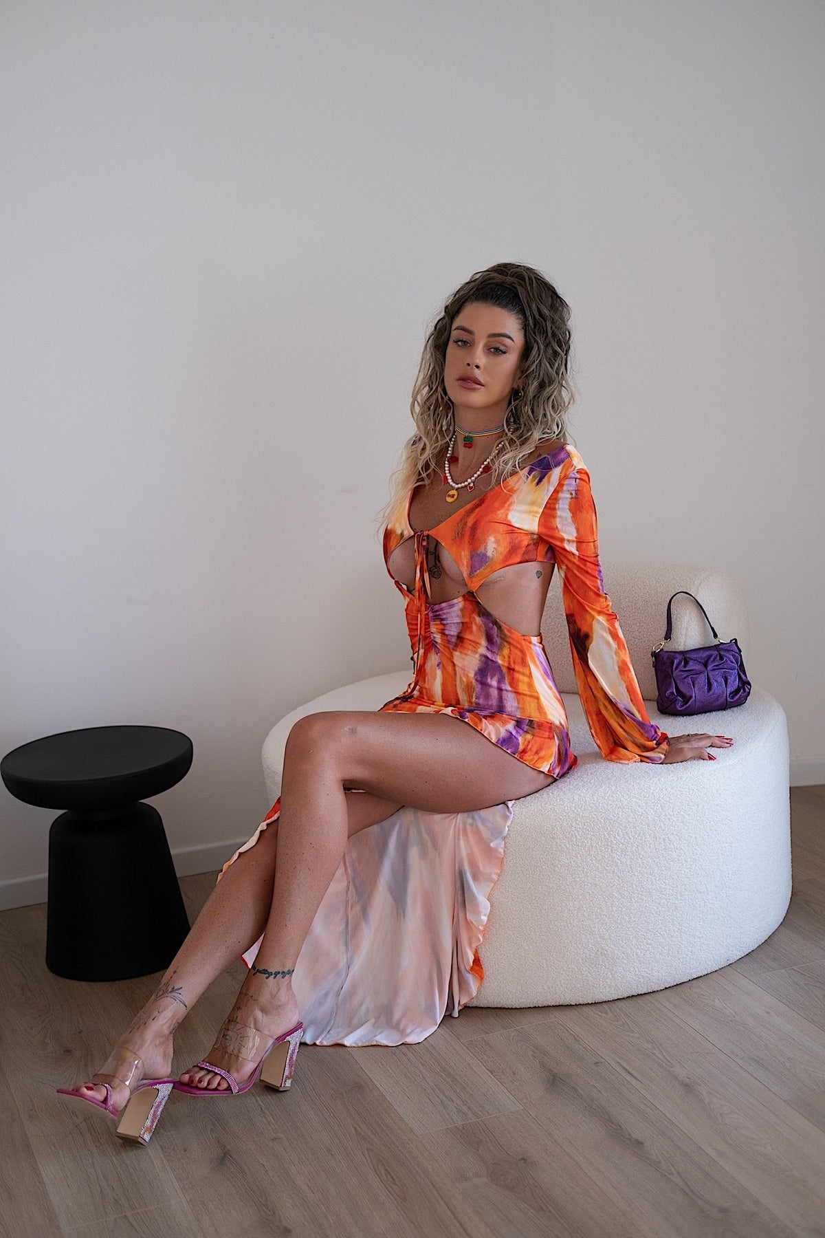 Borsa in pelle viola