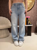Jeans con brillantini e pizzo