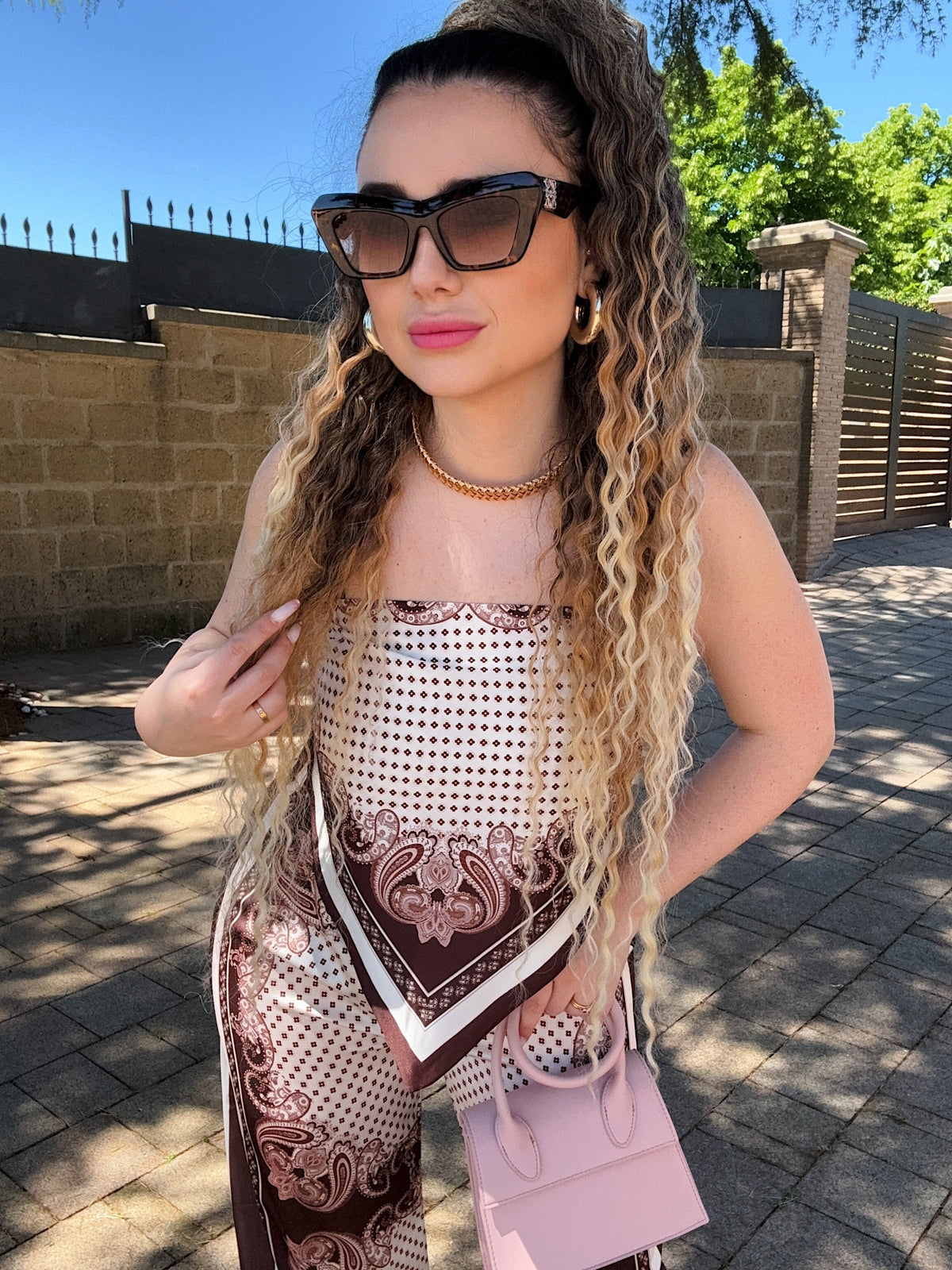 Completo top e pantalone bandana