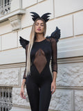 Tuta aderente con trasparenza (Dark Angel)