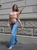 Set Bralette e slip rosa a fiori