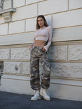 Pantalone cargo military beige