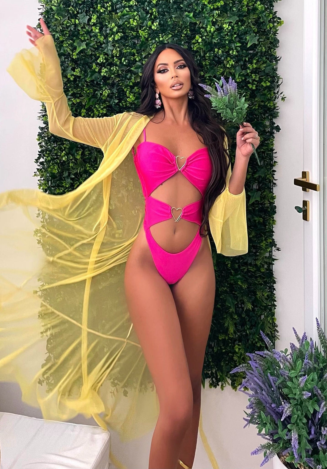 Orecchini con perline cipria multicolore