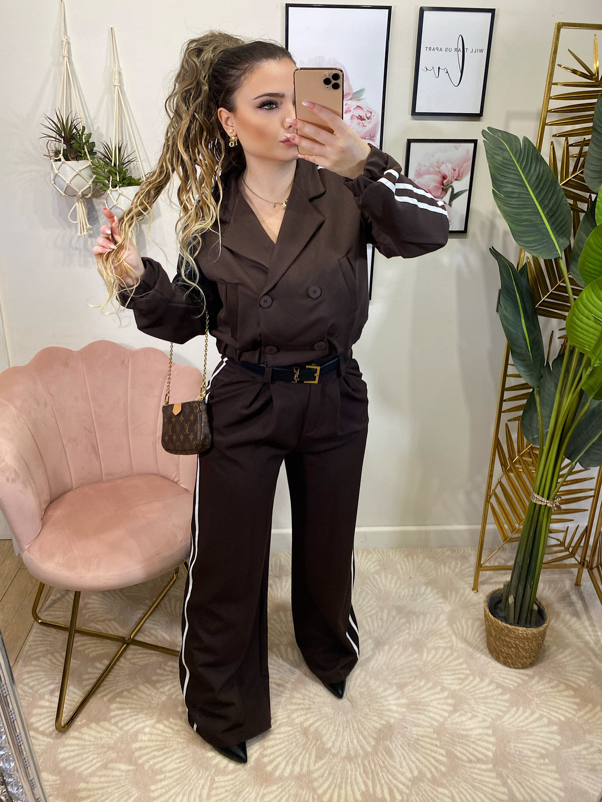 Set giacca e pantalone choco