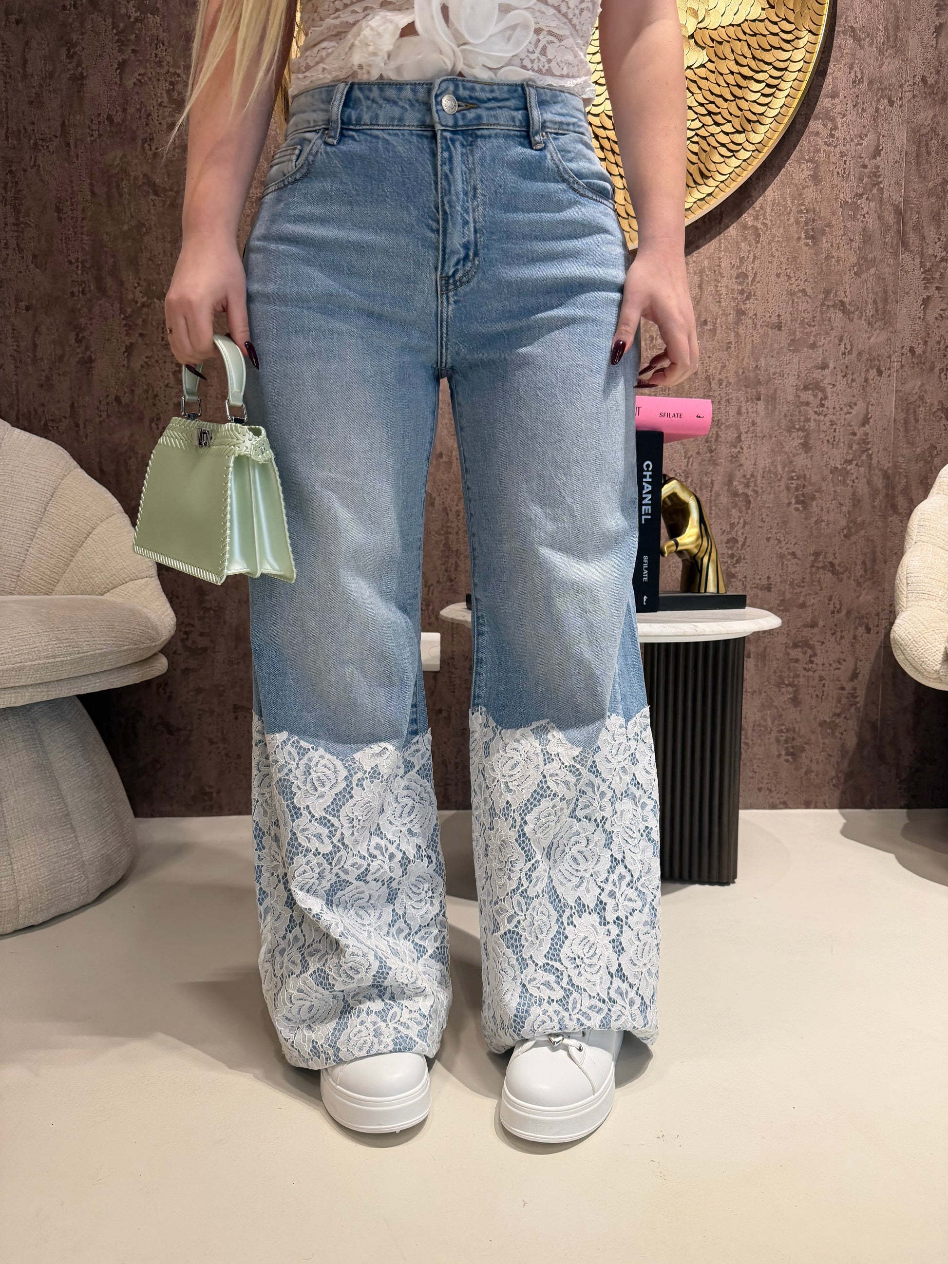 Jeans Bloom con pizzo