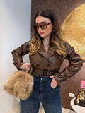 Trench corto donna con cintura