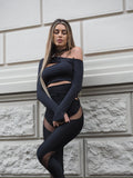 Maglia nera con spacchi