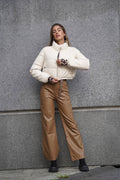 Piumino bomber beige