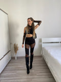 Pantalone nero con trasparenze