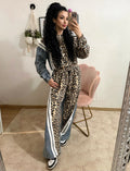 Set felpa e pantalone animalier jeans