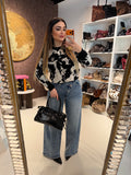 Felpa Cow print con lucchetto