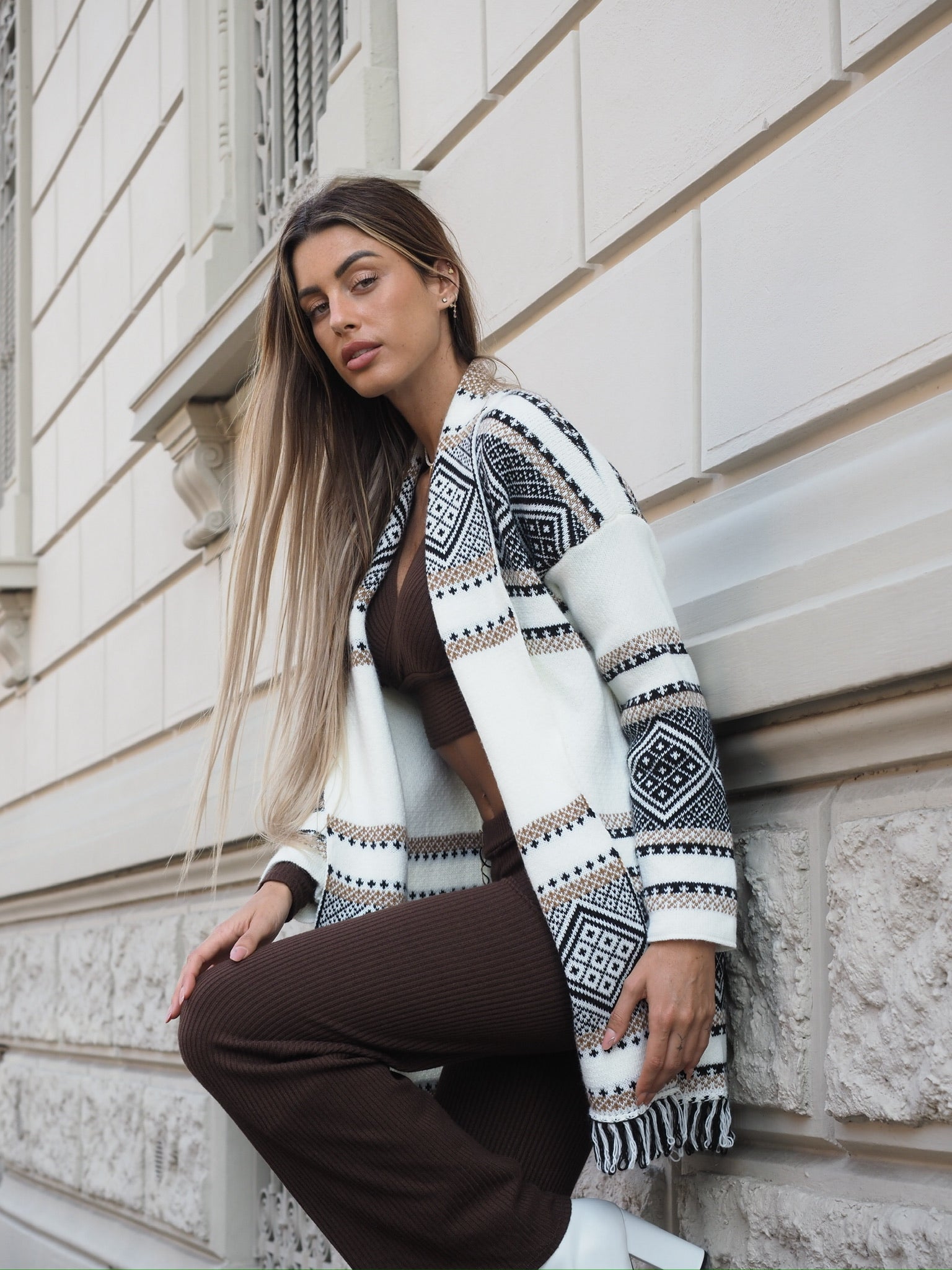 Cardigan bianco choco