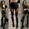 Pantalone nero con trasparenze