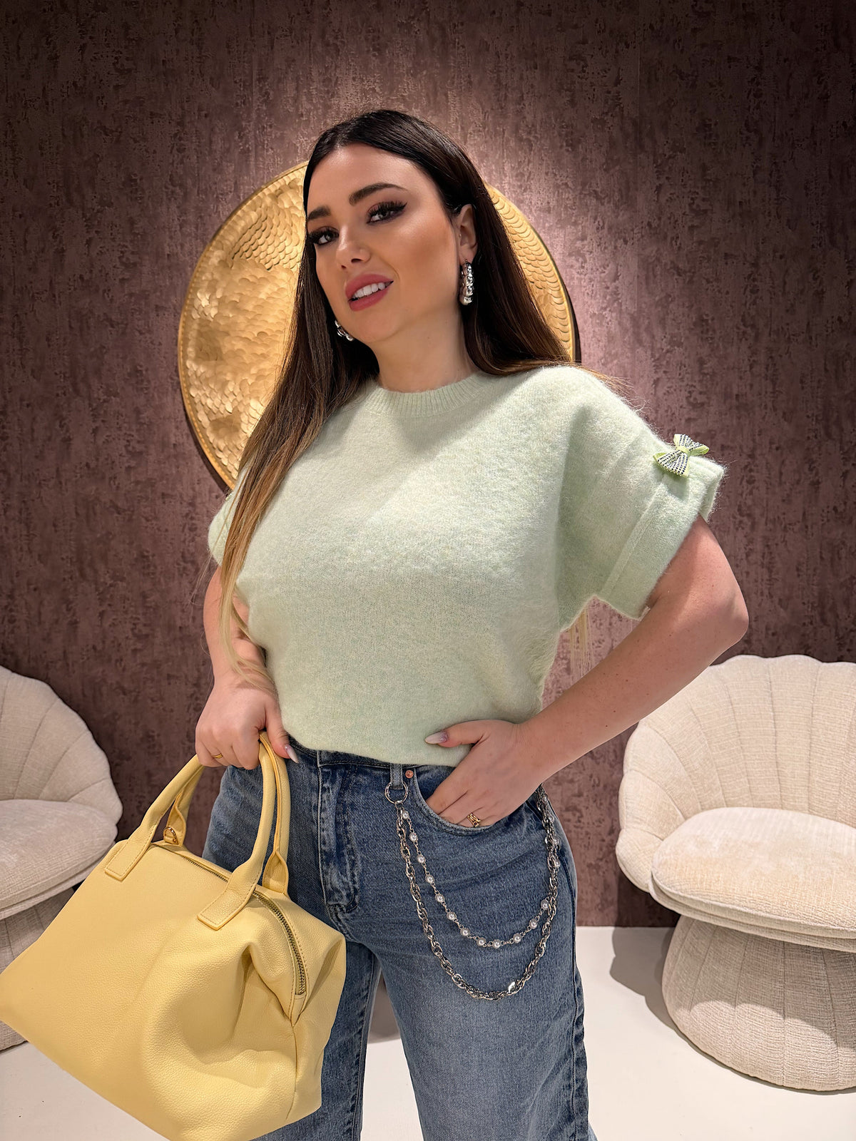 Maglia Soft con Fiocco Gioiello